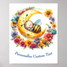 Personlig sötnosig babyhumla som sover på månen