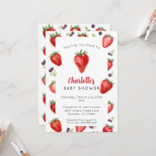 Personlig sötsak Berry Baby Shower-inbjudan Inbjudningar