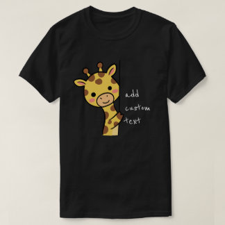 Personlig sötsak giraff grafisk svart t-shirt