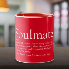Personlig Soulmate Definition Romantic Red Två-Tonad Mugg