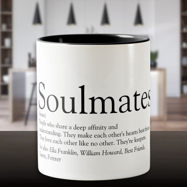 Personlig Soulmates Definition Tvåtons Kaffe  Två-Tonad Mugg (Personalized Soulmates Definition Two-Tone Coffee Mug)