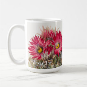 Personlig Southwest Red Flower Cactus Cacti Kaffemugg