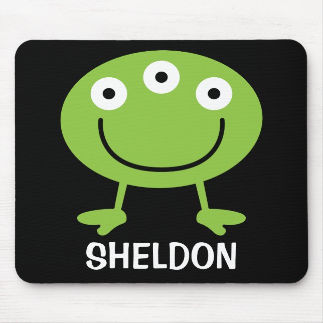 Personlig Space Alien Mousepad för barn Musmatta (Framsidan)