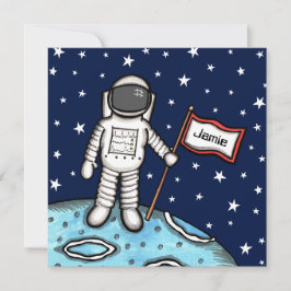 Personlig Space Astronaut Birthday-inbjudan