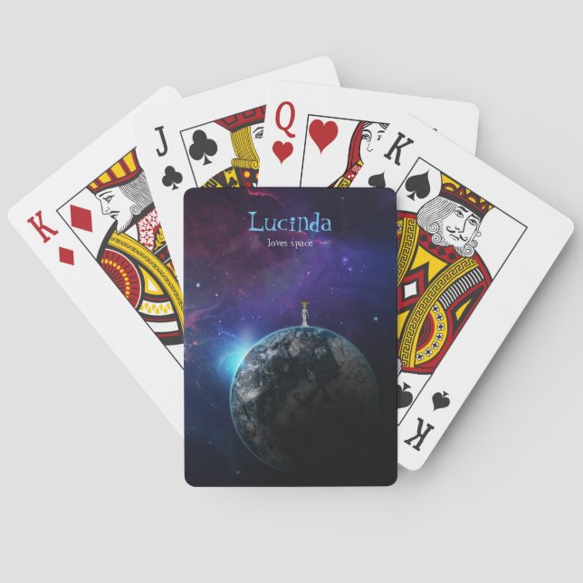Personlig Space-galaxstjärnor och -planeter Casinokort (Baksidan)