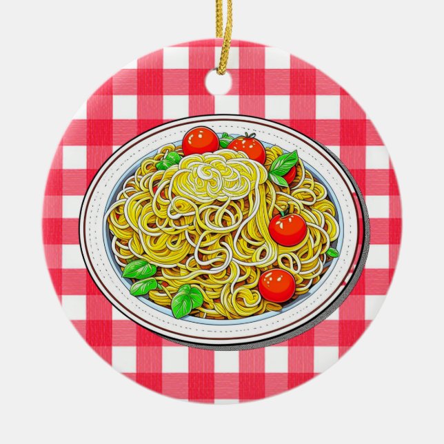 Personlig Spaghetti jul Julgransprydnad Keramik (Framsidan)