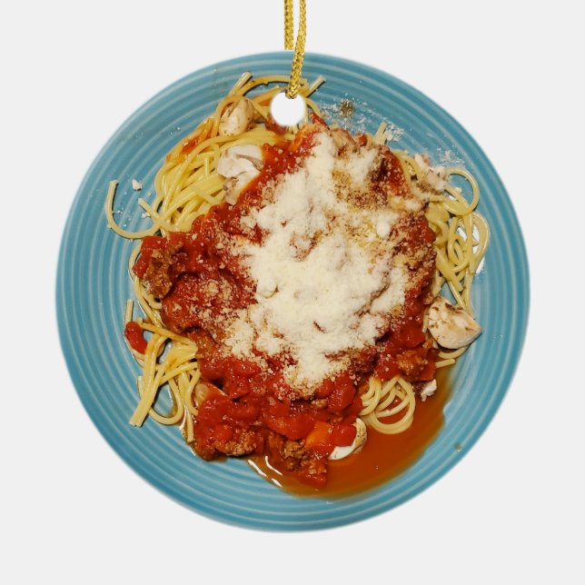 Personlig Spaghetti jul Julgransprydnad Keramik (Framsidan)