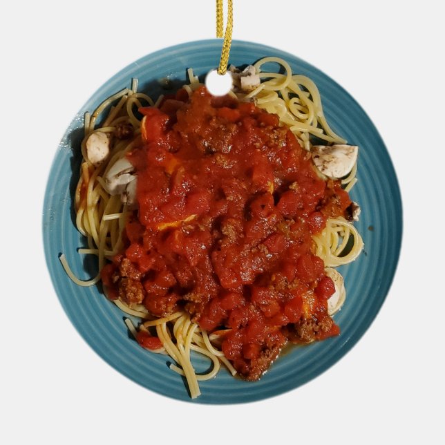 Personlig Spaghetti jul Julgransprydnad Keramik (Framsidan)