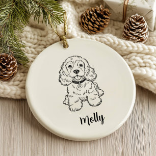 Personlig Spaniel Hund Jul Julgransprydnad Keramik