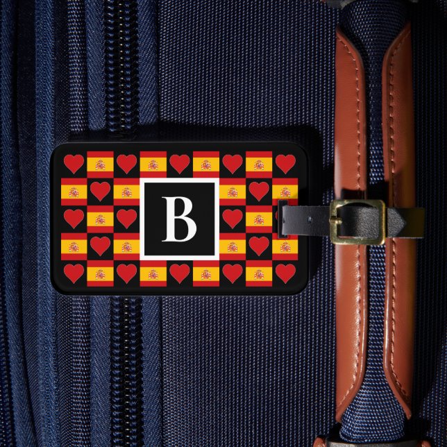 Personlig Spanien, Flagga, Anpassningsbar Brev Bagagebricka (Framsida Insitu 4)