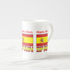 Personlig Spanien Flagga Arv Benporslin Mugg