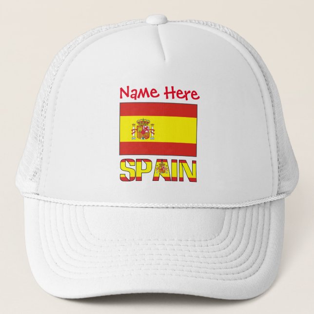 Personlig Spanienflagg-arv Trucker Hatt Keps (Framsida)