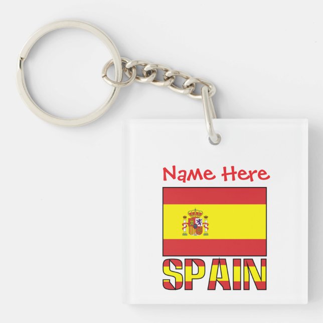 Personlig Spanienflaggans Heritage Square Akryl (Framsidan)