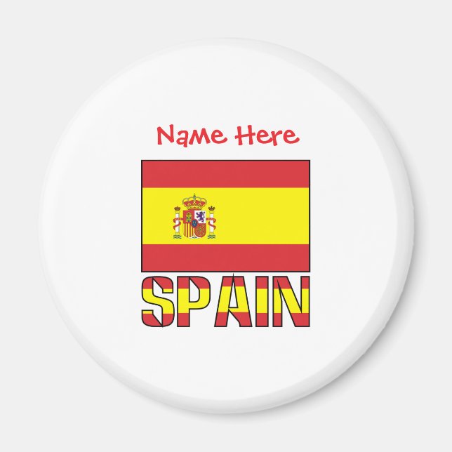 Personlig spansk flaggaherbördsdesign magnet (Framsidan)