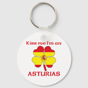 Personlig Spanska Kiss Me jag är Asturias Nyckelring