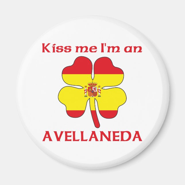 Personlig Spanska Kiss Me Jag heter Avellaneda Magnet (Framsidan)