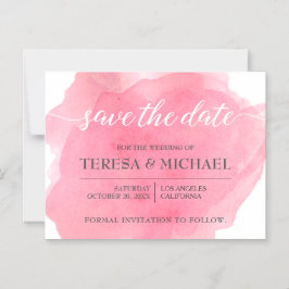 Personlig Spara datum, skript för Rosa bröllop Magnetisk Inbjudningskort