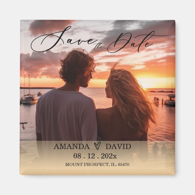 Personlig Spara datummålsbröllop Magnet (Framsidan)