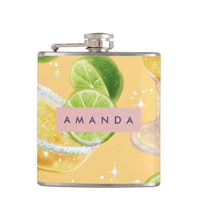 Personlig Sparkle Margarita & Lime Fickplunta (Framsidan)