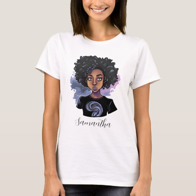 Personlig Sparkling African American T Shirt (Framsida)