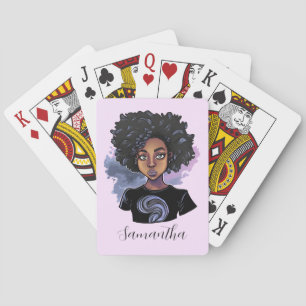 Personlig Sparkling African American Woman Casinokort