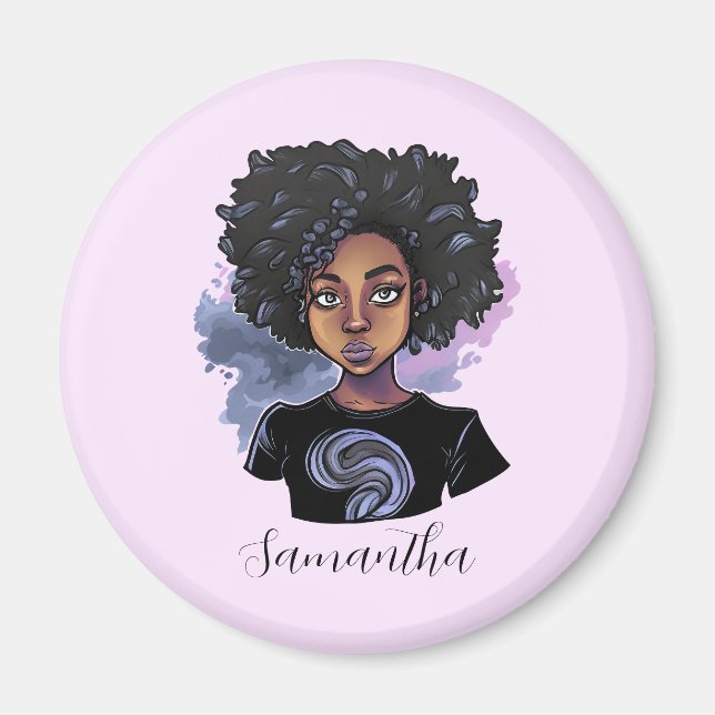 Personlig Sparkling African American Woman Magnet (Framsidan)