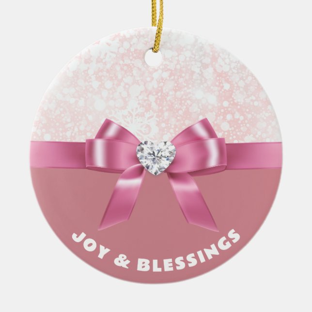 Personlig Sparkling Snowflake Helgdag Ornament (Framsidan)