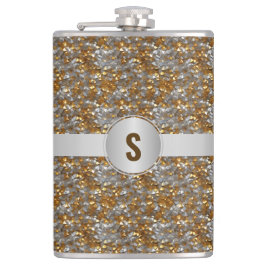 Personlig Sparkly dekorativ kolv Silver Guld Fickplunta