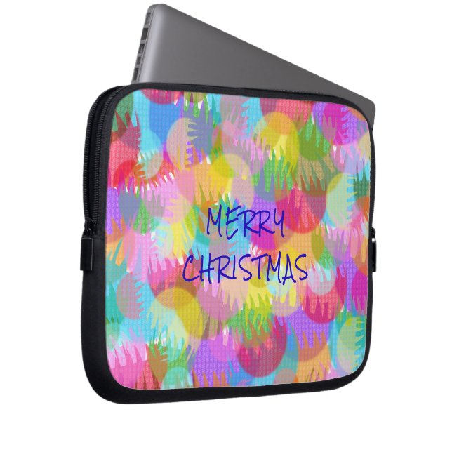 PERSONLIG SPARKLY FÄRGAD GOD JUL LAPTOP FODRAL (Framsidan Höger)