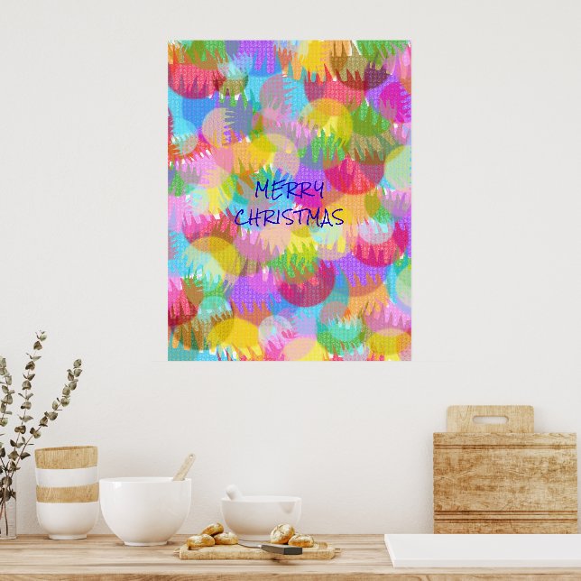 PERSONLIG SPARKLY FÄRGAD GOD JUL POSTER (Kök)