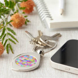 PERSONLIG SPARKLY FÄRGAD GOD JUL SWIRL SILVERFÄRGAD NYCKELRING