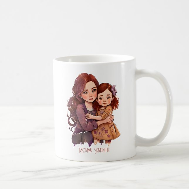 Personlig Sparkly Mor och Dotter Kaffemugg (Höger)