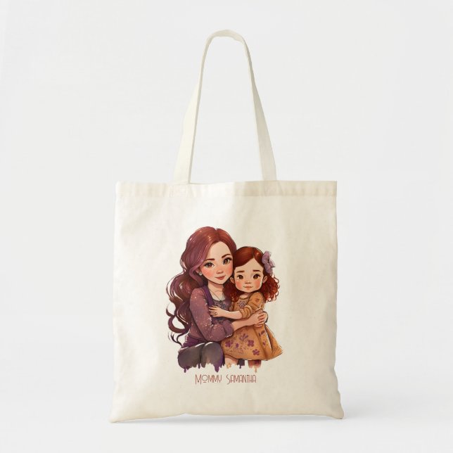 Personlig Sparkly Mor och Dotter Tygkasse (Framsidan)