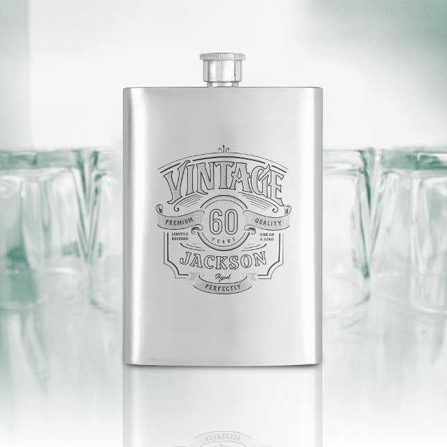 Personlig specialbeställd åldrad till perfektion f fickplunta (Personalized Vintage Aged To Perfection Birthday Flask)