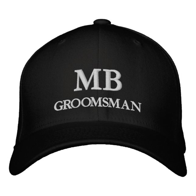 Personlig specialbeställd monogrambrudgum broderad keps (Framsida)