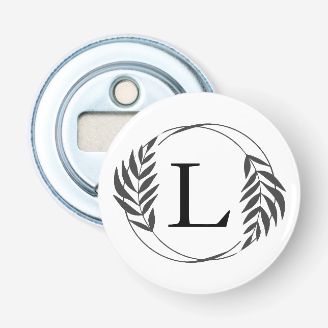 Personlig specialbeställd monogrampresent flasköppnare (Framsidan)