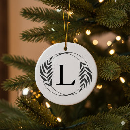 Personlig specialbeställd monogrampresent julgransprydnad keramik