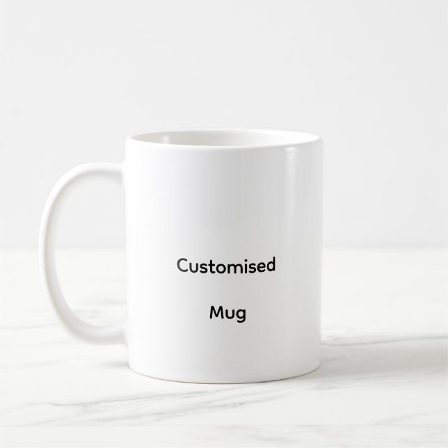 Personlig specialdesignad klassisk mugg, 3,3 dl  kaffemugg (Vänster)