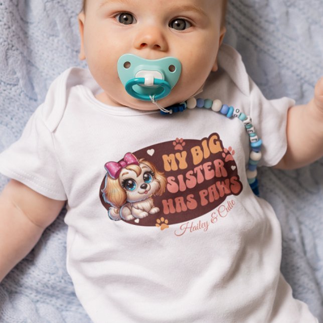 Personlig specialdesignad söt baby och hund t shirt (Skapare uppladdad)