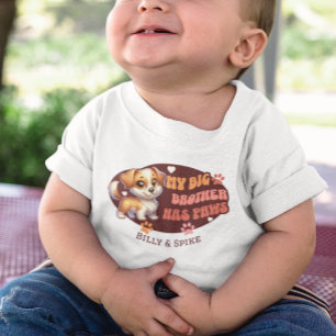 Personlig specialdesignad söt bebis och hund t shirt