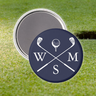 Personlig specialmonogram marinblå magnet