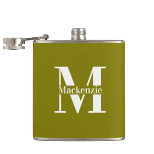 Personlig specialtillverkad monogram grön fickplunta
