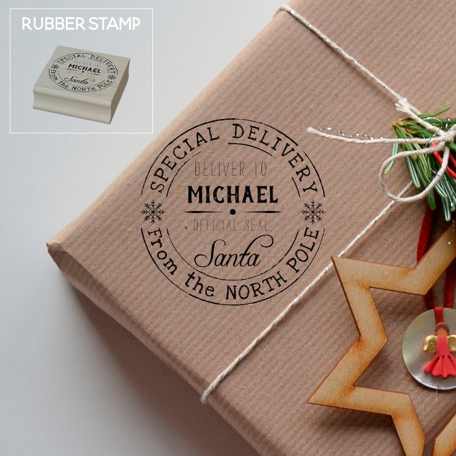 Personlig Speciell Delivery North Pole Santa Stämpel (Skapare uppladdad)