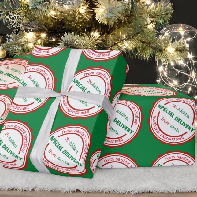 Personlig Speciell Delivery Santa's Workshop Presentpapper (Skapare uppladdad)