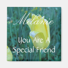 Personlig Speciell Friend Gult Tulip Magnet