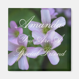 Personlig speciell vän lila blommor magnet