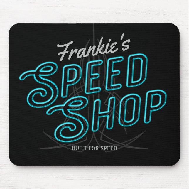 Personlig Speed Shop Anpassningsbar Neon Hot rod G Musmatta (Framsidan)