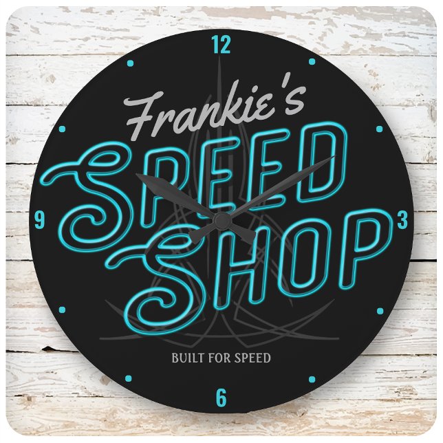 Personlig Speed Shop Anpassningsbar Neon Hot rod G Stor Klocka (Skapare uppladdad)