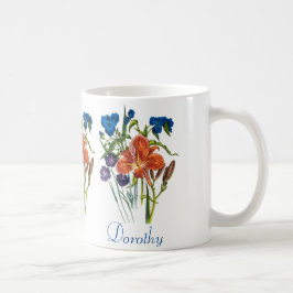 Personlig Spiderwort och Daylily Kaffemugg