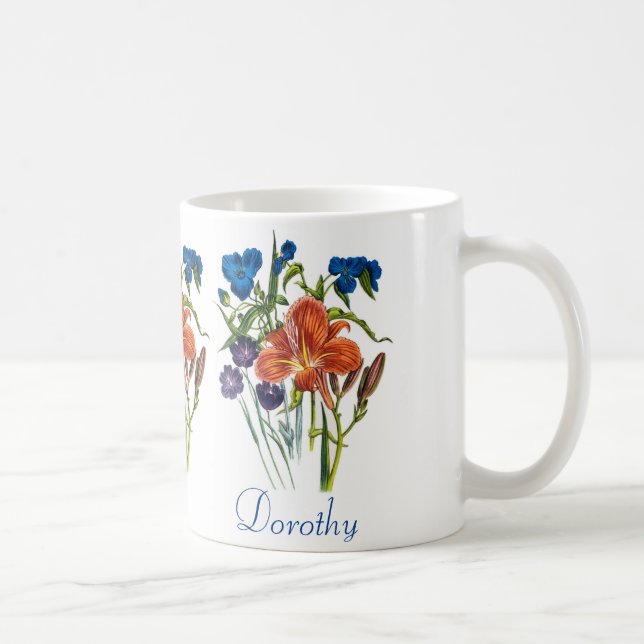 Personlig Spiderwort och Daylily Kaffemugg (Höger)